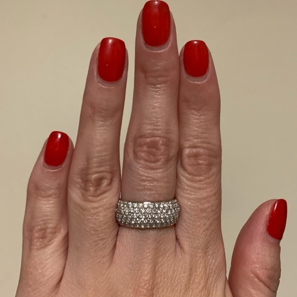 1 1/2 CTTW Pave Wedding Band 14KW - Picture 2 of 4